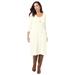 Plus Size Women's Cotton Ribbed Sweater Dress by Jessica London in Ivory (Size 22/24)