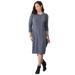 Plus Size Women's Cable Sweater Dress by Jessica London in Medium Heather Grey (Size 12)