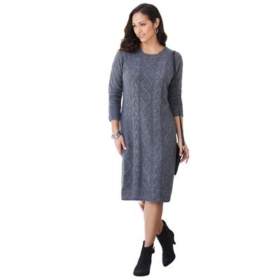 Plus Size Women's Cable Sweater Dress by Jessica L...