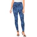 Plus Size Women's Ankle-Length Essential Stretch Legging by Roaman's in Blue Patchwork (Size 1X) Activewear Workout Yoga Pants