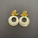 Anthropologie Jewelry | Anthropologie Small Statement Earrings | Color: Gold/White | Size: 4cm X 2.5cm