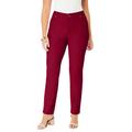 Plus Size Women's Invisible Stretch® Contour Straight-Leg Jean by Denim 24/7 in Rich Burgundy (Size 42 T)