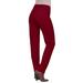 Plus Size Women's Invisible Stretch® Contour Straight-Leg Jean by Denim 24/7 in Rich Burgundy (Size 42 T)