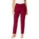 Plus Size Women's Invisible Stretch® Contour Straight-Leg Jean by Denim 24/7 in Rich Burgundy (Size 42 T)