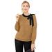 Plus Size Women's Tie-Neck Sweater by Jessica London in Soft Camel (Size 30/32)