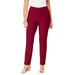 Plus Size Women's Invisible Stretch® Contour Straight-Leg Jean by Denim 24/7 in Rich Burgundy (Size 40 T)