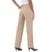 Plus Size Women's Classic Bend Over® Pant by Roaman's in New Khaki (Size 12 T) Pull On Slacks