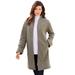 Plus Size Women's Plush Fleece Driving Coat by Roaman's in Medium Heather Grey (Size 22/24)