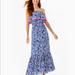 Lilly Pulitzer Dresses | Lilly Pulitzer Adia Maxi Dress Krillin It Xs | Color: Blue/White | Size: Xs