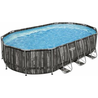 Power Steel Frame Pool Komplett-Set oval 610 x 366 x 122 cm Pool - Bestway