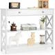 Table de Console, Table d'Entrée avec 1 Tiroir et 2 Etagères de Rangement pour Couloir, Salon,100 x