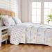 Luxurious Pastel Coral Pattern Microfiber Quilt Set With Shams