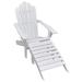 vidaXL Patio Chair with Ottoman Wood White - 27.8" x 37.8" x 36.2"