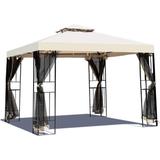 10x10 Gazebo for Patios Outdoor Gazebo with Mosquito Netting and Curtains Outdoor Privacy Screen for Deck Backyard