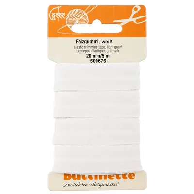 buttinette Falzgummi, weiß, Breite: 2 cm, 5 m Image