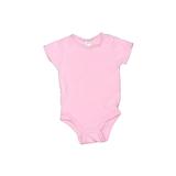 Baby Gap Short Sleeve Onesie: Pink Solid Bottoms - Size 6-12 Month
