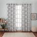 Winston Porter Caliese Geometric Semi-Sheer Grommet Curtain Panels Polyester in White/Brown | 96 H in | Wayfair 29DFFD84AF5444A7AB799ED929E9BEEB