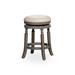 Winston Porter Kintzel Swivel Stool Wood/Upholstered/Leather/Genuine Leather in Gray | 17 W x 17 D in | Wayfair A89601CBA67141B5A26A807C9EA31A5C