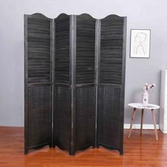 Trent Austin Design® Eline 68" W x 70" H 4 - Panel Folding Room Divider Wood in Black/Brown | 70 H x 68 W x 0.75 D in | Wayfair