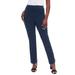 Plus Size Women's Everyday Stretch Cotton Straight Leg by Jessica London in Navy (Size L)