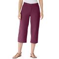 Plus Size Women's Perfect 5-Pocket Relaxed Capri With Back Elastic by Woman Within in Deep Claret (Size 38 W)