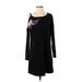 Socialite Casual Dress - Shift: Black Solid Dresses - Women's Size Small