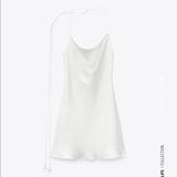 Zara Dresses | Elegant White Satin Dress | Color: White | Size: S
