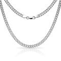 JewelryWeb 925 Sterling Silver Mens Italian 6mm Pave Curb Chain Necklace (18 76 Centimeters) Jewelry Gifts for Men - 51 Centimeters