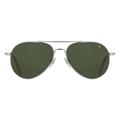 AO General Sunglasses Silver Calobar Green SkyMaster Glass Lenses Polarized 55-14-140 B47 GEN255STSMGNG-P