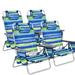 Gymax Reclining Beach Chair Metal in Blue/Gray/Green | 33 H x 27 W x 23.5 D in | Wayfair GYM09519