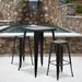 Williston Forge Andols 23.75" Square Metal Indoor-Outdoor Bar Table Set w/ 2 Square Seat Stools Metal in Black | 27.75 W in | Wayfair