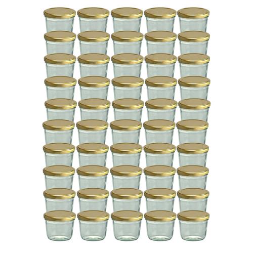 75er Set Sturzglas 230 ml Marmeladenglas Einmachglas Einweckglas To 82 gold farbiger Deckel