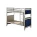 Delacruz Twin over Twin Solid Wood Standard Bunk Bed by Gemma Violet Upholstered/Metal in Blue/Gray | 67 H x 82 W x 43 D in | Wayfair