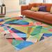 Blue/Green 96 x 60 x 0.276 in Area Rug - Corrigan Studio® Rainbow Retro Multicolor Area Rug Polyester | 96 H x 60 W x 0.276 D in | Wayfair