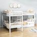 Harriet Bee Twin Over Twin Wooden L-Shaped Bunk Beds, Quad Bed Frame in White | 62 H x 80 W x 120 D in | Wayfair 3292BEA141CB481BBB6CBAADDA49868C