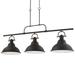 Rosalind Wheeler 3-Light Indoor Foundry Bronze Linear Kitchen Island Hanging Pendant w/ Bell-Shaped Bowls Metal in Gray/Brown | Wayfair