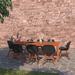 Corrigan Studio® Hulbig Rectangle 8 - Person 88" Long Eucalyptus Outdoor Dining Set Wood in Brown/White | 39 W x 88 D in | Wayfair