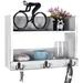 Gracie Oaks Kitrick Wall Storage Organizer w/ Key Hooks Wood/Solid Wood in White | 12 H x 16 W x 7 D in | Wayfair 5A712B5799F640D5A9FE56337B3FA880