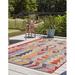 Blue/Red 120 x 94 x 0.16 in Indoor/Outdoor Area Rug - The Twillery Co.® Tolland Multi_Unique Loom Tamarindo Outdoor Modern Rug | Wayfair