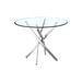 Orren Ellis Circle Tempered Glass Top Dining Table w/ Chrome Legs For Dining Metal in Gray | 30.32 H x 39.32 W x 39.32 D in | Wayfair