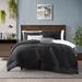 Latitude Run® Microfiber Reversible Comforter Set Polyester/Polyfill/Microfiber in Black | Queen Comforter + 2 Shams + 3 Throw Pillows | Wayfair