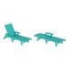 Beachcrest Home™ Montezuma 46.7" Long Reclining Chaise Lounge Set Plastic in Blue | 37.8 H x 27.6 W x 46.7 D in | Outdoor Furniture | Wayfair