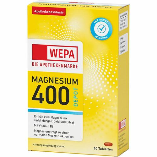 Wepa Magnesium 400 Depot+B6 Tabletten 60 St