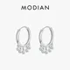 Modian-Boucles d'oreilles pendantes CZ pour femmes 100% argent regardé 925 cercle oscillant clair