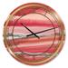 Designart 'Metallic Glam on Red' Modern Glam Large Wall CLock