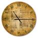 Designart 'Antique face on Parchment' Oversized Rustic Wall CLock