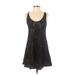 Brigitte Bailey Casual Dress - Mini Scoop Neck Sleeveless: Black Print Dresses - Women's Size X-Small