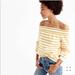 J. Crew Tops | J.Crew Off The Shoulder With Bow Detail On Cuffs | Color: White/Yellow | Size: M