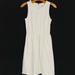 Madewell Dresses | Madewell Fringed Afternoon Dress Sleeveless White Cotton Blend Fit And Flare Xs | Color: White | Size: Xs