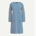 J. Crew Dresses | New!! J.Crew Teal Blue Knit Front Pocket Shift Dress In Stripe Size Large Nwot | Color: Blue/White | Size: L